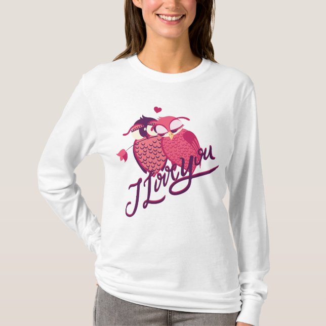 Camiseta Pareja de búhos Te Amo (Anverso)