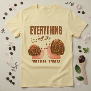 Camiseta Pareja de caracoles de dibujos animados