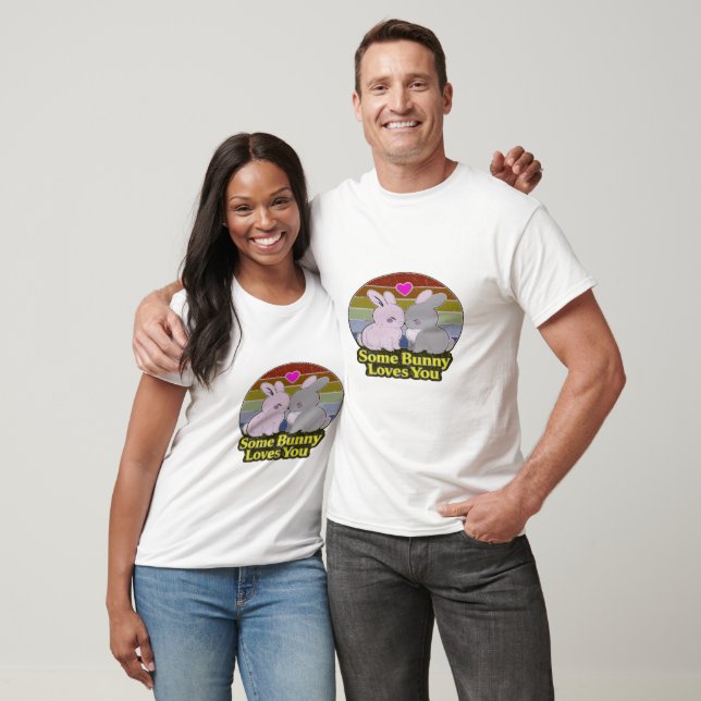 Camiseta Pareja de conejos lindos (Unisexo)