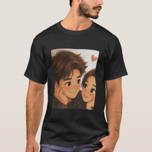 Camiseta Pareja de dibujos animados linda