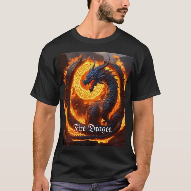 Camiseta Pareja de dragón de fuego (Anverso)
