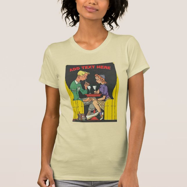 Camiseta Pareja de época con soda (Anverso)