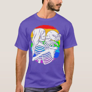 Camiseta Pareja de esqueletos de lesbianas - Orgullo de les