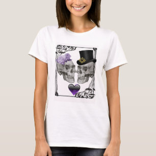 Camiseta Pareja de esqueletos góticos