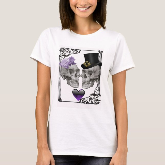 Camiseta Pareja de esqueletos góticos (Anverso)