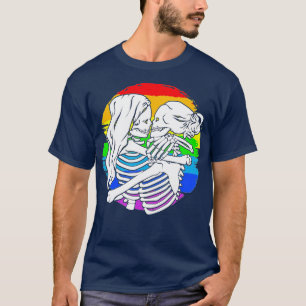 Camiseta Pareja de esqueletos lesbianas - Orgullo lesbiano 