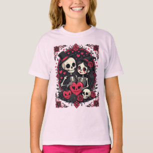 Camiseta Pareja de esqueletos que aman Valloween