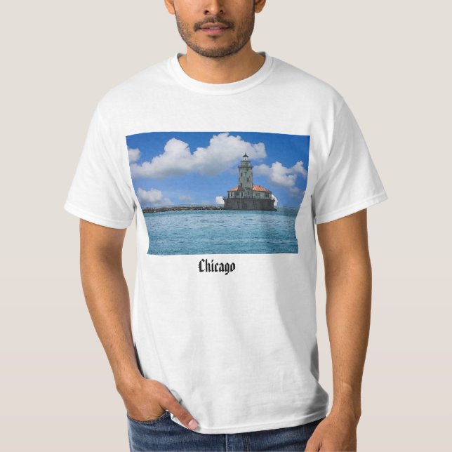 Camiseta Pareja de faro de Chicago Harbour (Anverso)