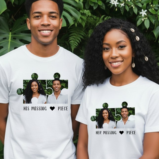 Camiseta Pareja de fotos de piezas de rompecabezas (Subido por el creador)