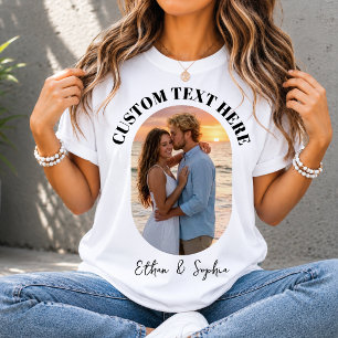 Camiseta Pareja de Fotos Personalizadas y Texto a Medida