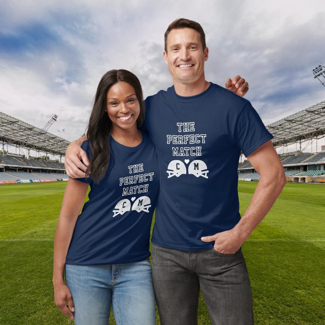 Camiseta Pareja de Fútbol Perfecta Monograma Valentine (Subido por el creador)