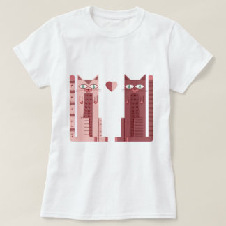 Camiseta pareja de gatos