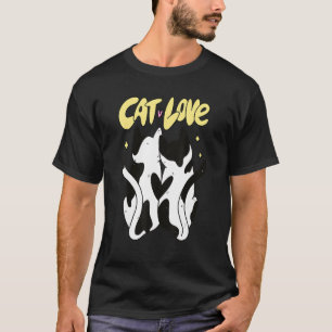 Camiseta Pareja De Gatos Cuddling Cats De Amor