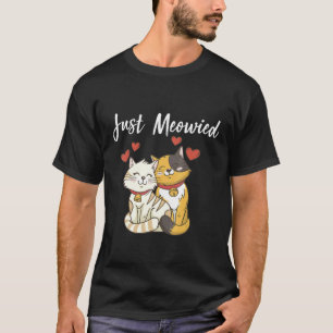 Camiseta Pareja de gatos Pareja casada Gato acaba de maulla