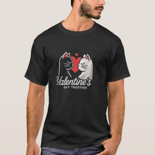 Camiseta Pareja de gatos románticos diseño del día de San V