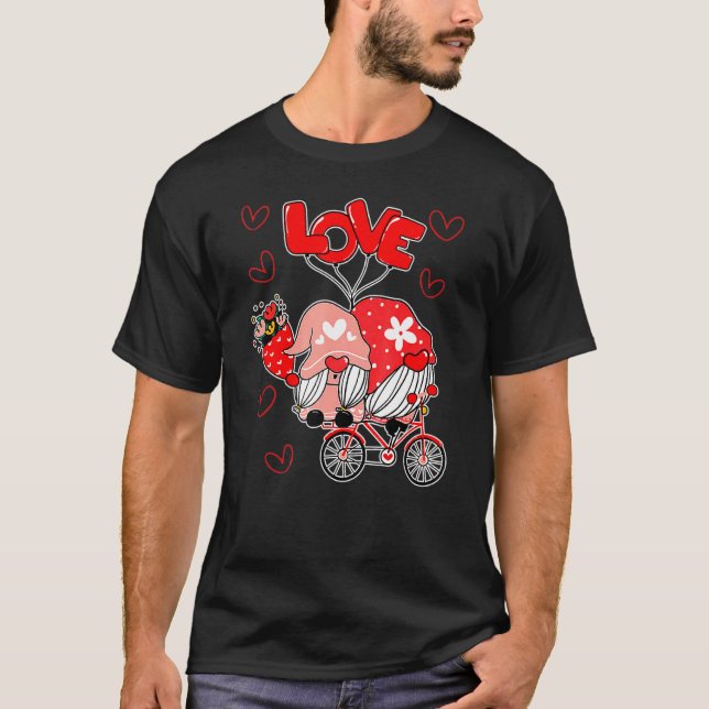 Camiseta Pareja de gnómadas Feliz Gnome del Día de San Vale (Anverso)