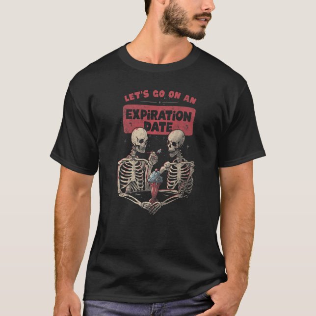 Camiseta Pareja De Halloween Hagamos Un Skel De La Fecha De (Anverso)
