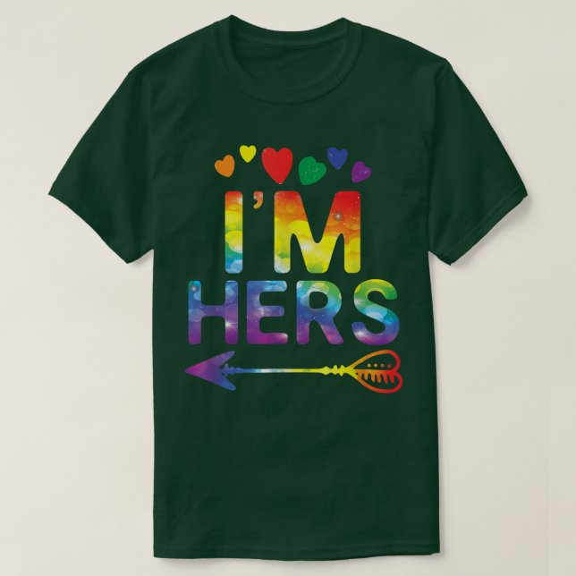 Camiseta Pareja de lesbianas Graciosa, yo soy su compañero  (Diseño del anverso)