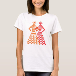 Camiseta Pareja de lesbianas mano a mano