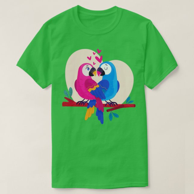 Camiseta Pareja de loro de San Valentín 27 (Diseño del anverso)