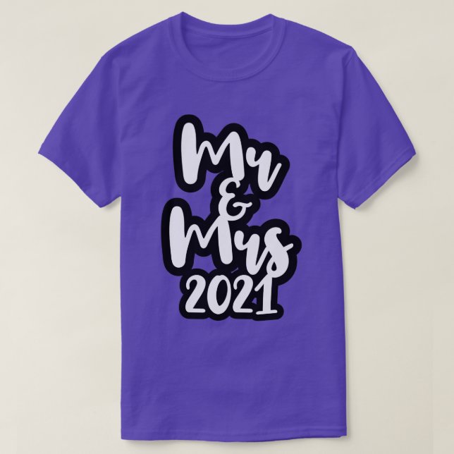 Camiseta Pareja de luna de miel boda 2021 (Diseño del anverso)