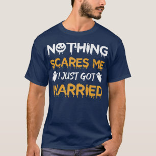 Camiseta Pareja de luna de miel de Halloween Bodas Acabo de