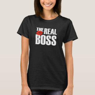 Camiseta Pareja de mujer Para ella El verdadero jefe divert