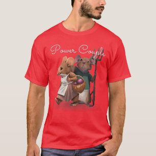 Camiseta Pareja de mujeres poderosas Regalo de cuello en V