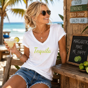 Camiseta Pareja de navegación Bourbon ama Tequila Tequila