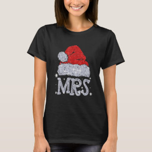 Camiseta Pareja de Navidad Coincidente Sombrero de Santa Sr