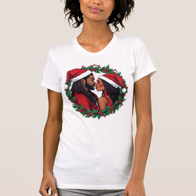Camiseta Pareja de navidades - Amor negro (Anverso)