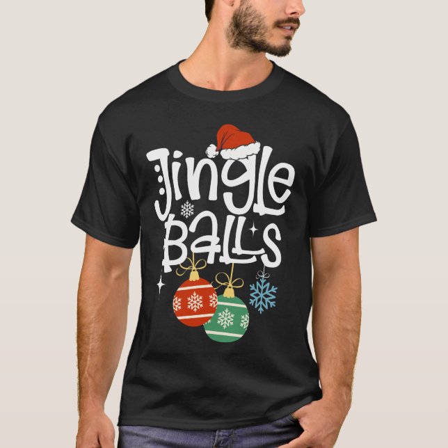 Camiseta Pareja de Navidades de castañas de jingle Balls qu (Anverso)