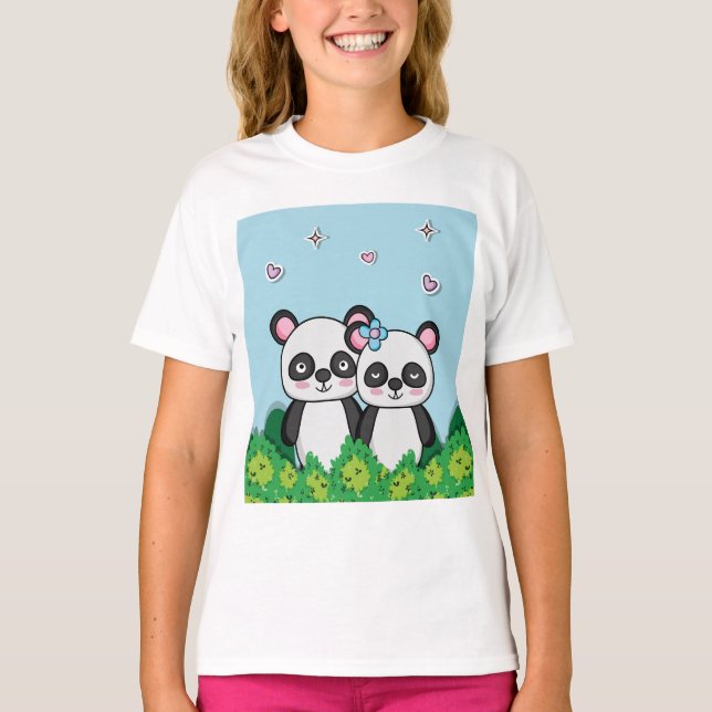 Camiseta Pareja de Pandas (Anverso)