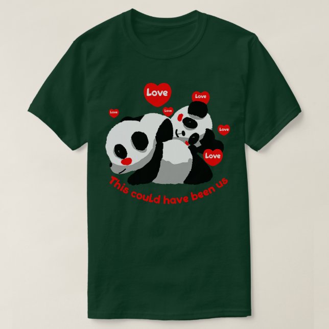 Camiseta Pareja de pandas abrazándose (Diseño del anverso)