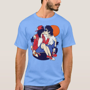 Camiseta Pareja de patinadores enamorados al atardecer
