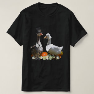 Camiseta Pareja de pato de peregrino de Acción de Gracias