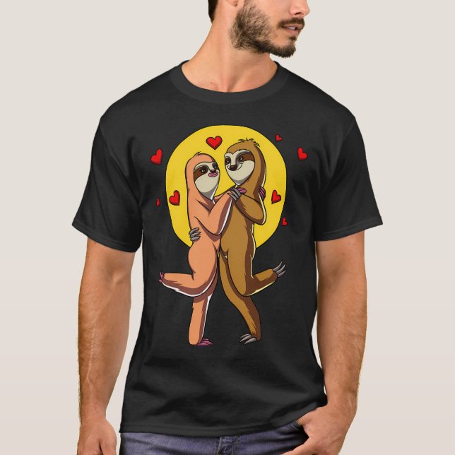 Camiseta Pareja de perezosos lindos (Anverso)