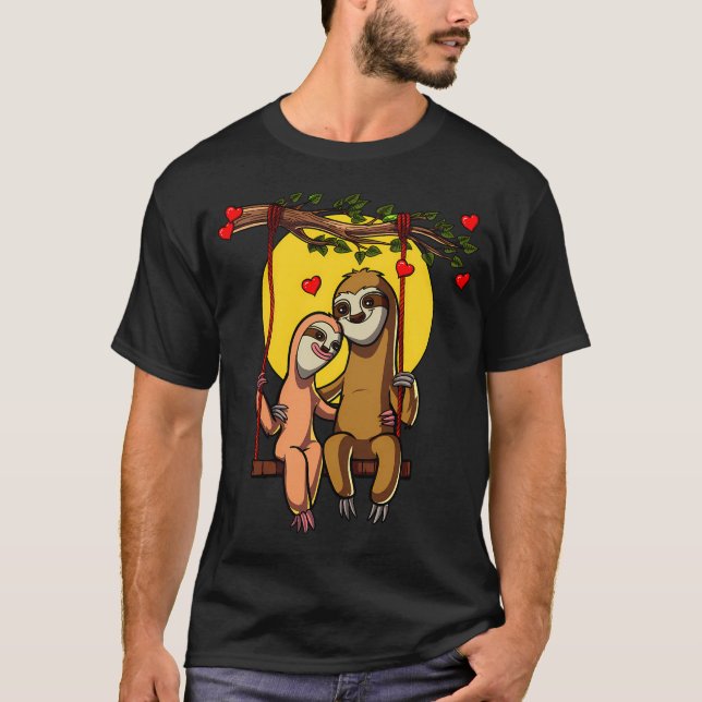 Camiseta Pareja de perezosos lindos (Anverso)