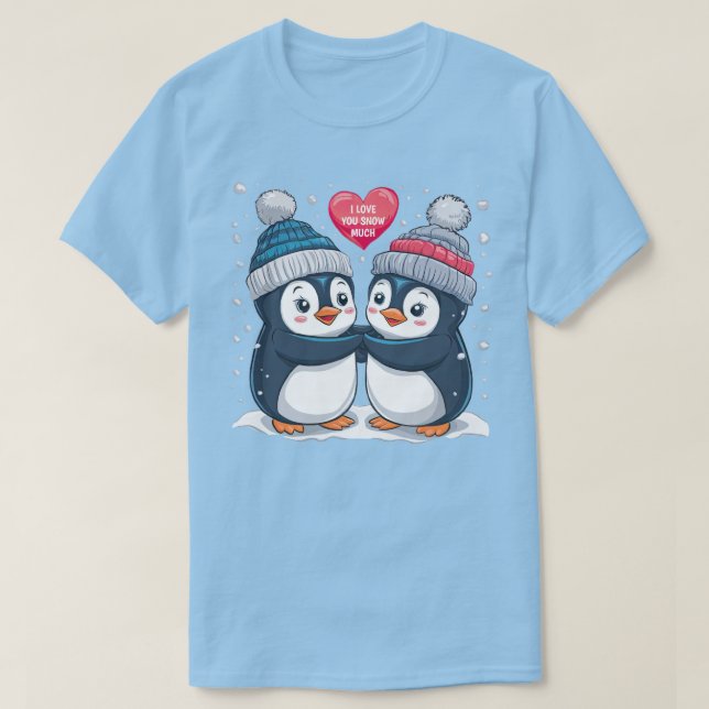 Camiseta pareja de pingüinos (Diseño del anverso)