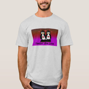 Camiseta Pareja de pingüinos con corazones
