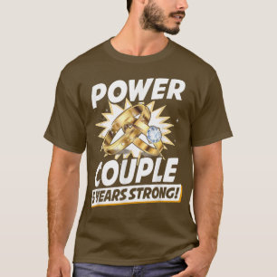 Camiseta Pareja de poder casada 5 años 5º aniversario de bo
