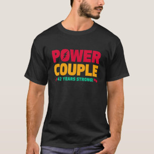 Camiseta Pareja de poder de 42 años casada Hus 42 años