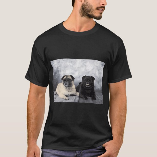 Camiseta Pareja de Pugs (Anverso)