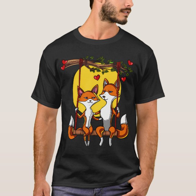 Camiseta Pareja de zorros lindos (Anverso)