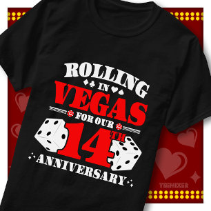 Camiseta Pareja del 14º Aniversario de Vegas Casino Dados R