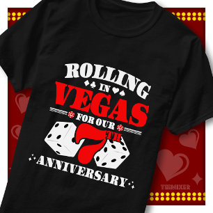 Camiseta Pareja del 7º Aniversario de Vegas Casino Lanzando