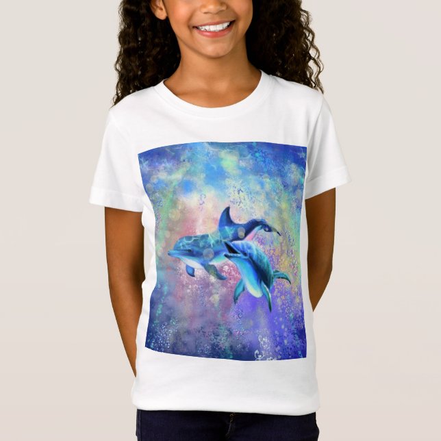 Camiseta Pareja delfín - Hermosa - (Anverso)