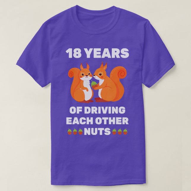 Camiseta Pareja divertida de 18 años de Boda para H (Diseño del anverso)