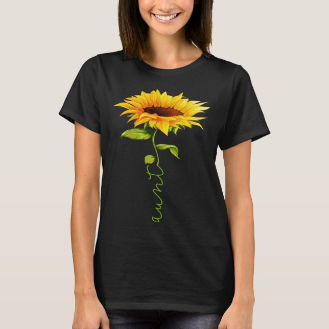 Camiseta Pareja divertida floral de la tía del girasol en e (Anverso)