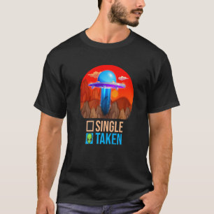 Camiseta Pareja dulce simple o tomada OVNIs Alien Valentine